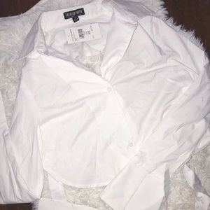 cropped button up